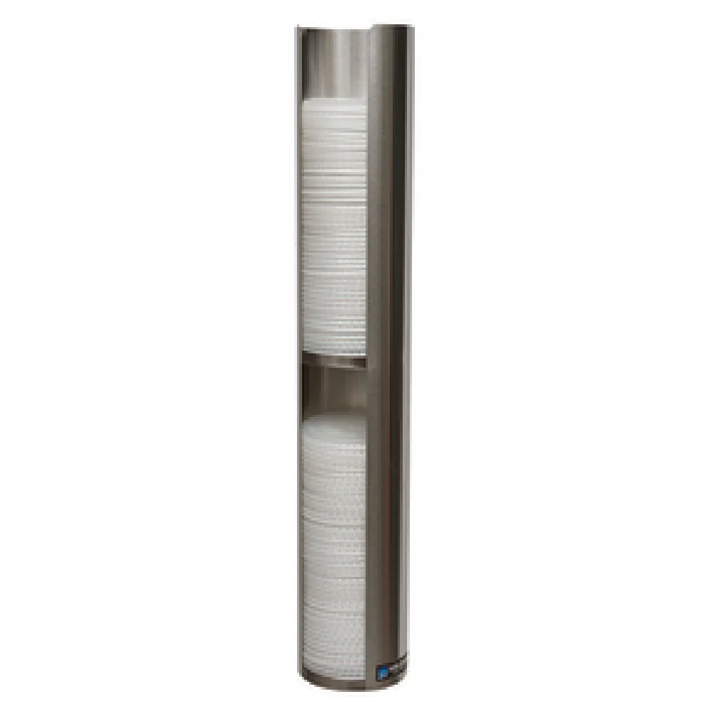 San Jamar L3402 23-1/2 Inch Double Lid Dispenser Wall Mount Stainless Steel 4 Inch Diameter