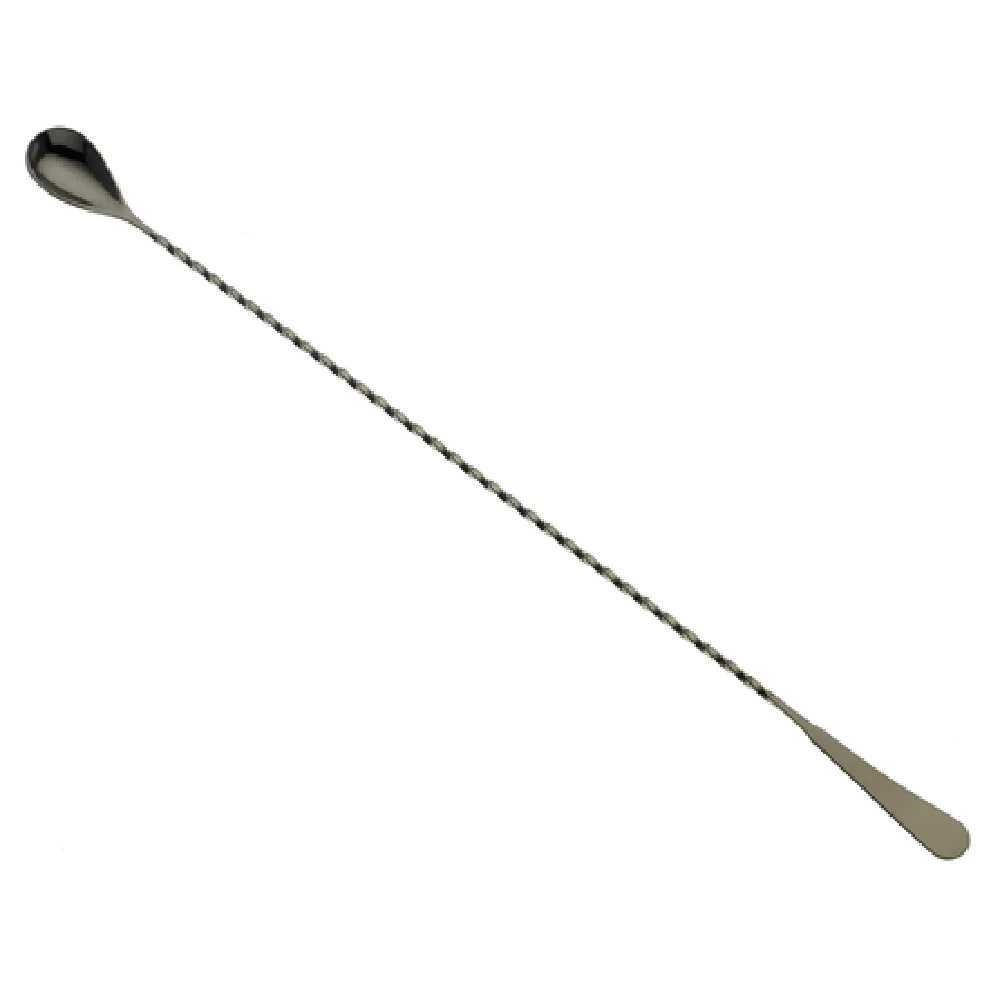 Mercer Culinary M37011BK 17-1/8 Inch Bar Spoon Machined End Twisted Stem Stainless Steel Gun Metal Black Finish Mercer Culinary M37011BK 17-1/8 Inch Bar Spoon Machined End Twisted Stem Stainless Steel Gun Metal Black Finish