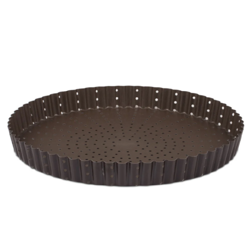 JB Prince MA146 10.3 Inch Tart Mold Fluted Non-stick Round Cast Iron Black