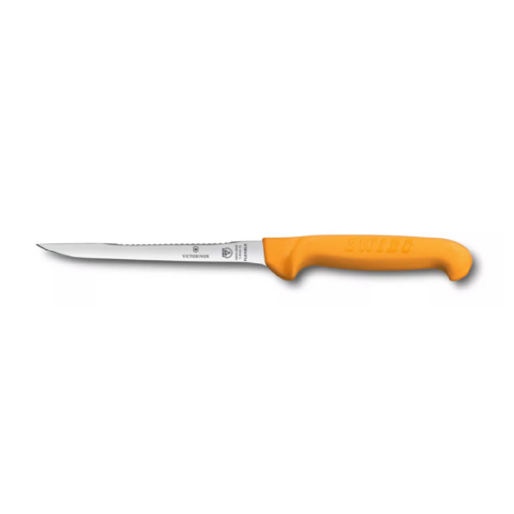 Victorinox 5.8448.16 6 Inch Blade Normal Edge Swibo Fish Filleting Knife Orange Handle Victorinox 5.8448.16 6 Inch Blade Normal Edge Swibo Fish Filleting Knife Orange Handle