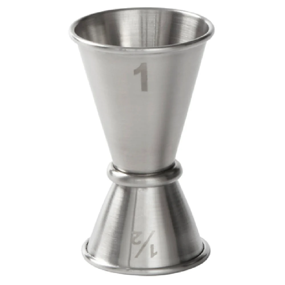 American Metalcraft JG1 1/2 Oz. x 1 Oz. Stainless Steel Jigger with Rolled Edge Satin Finish American Metalcraft JG1 1/2 Oz. x 1 Oz. Stainless Steel Jigger with Rolled Edge Satin Finish