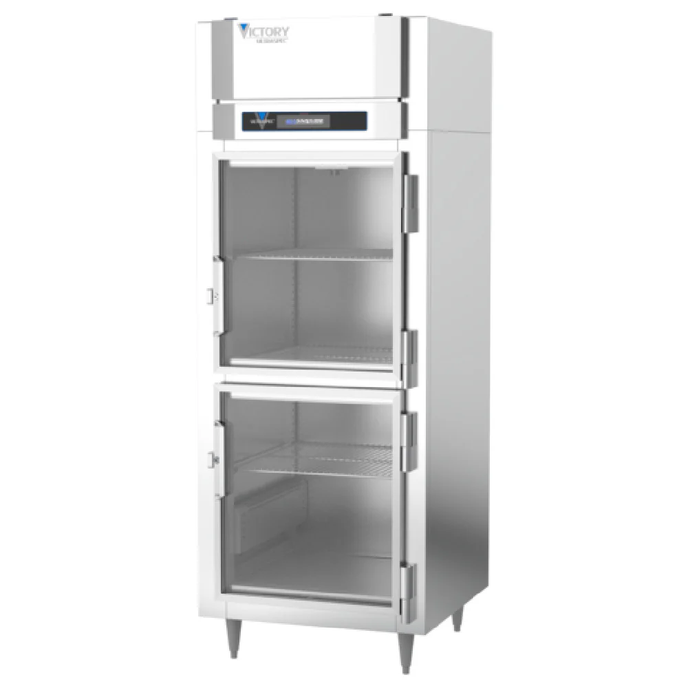 Victory HS-1D-1-EW-HG 31 Inch Stainless Steel Heated Cabinet with Glass Doors