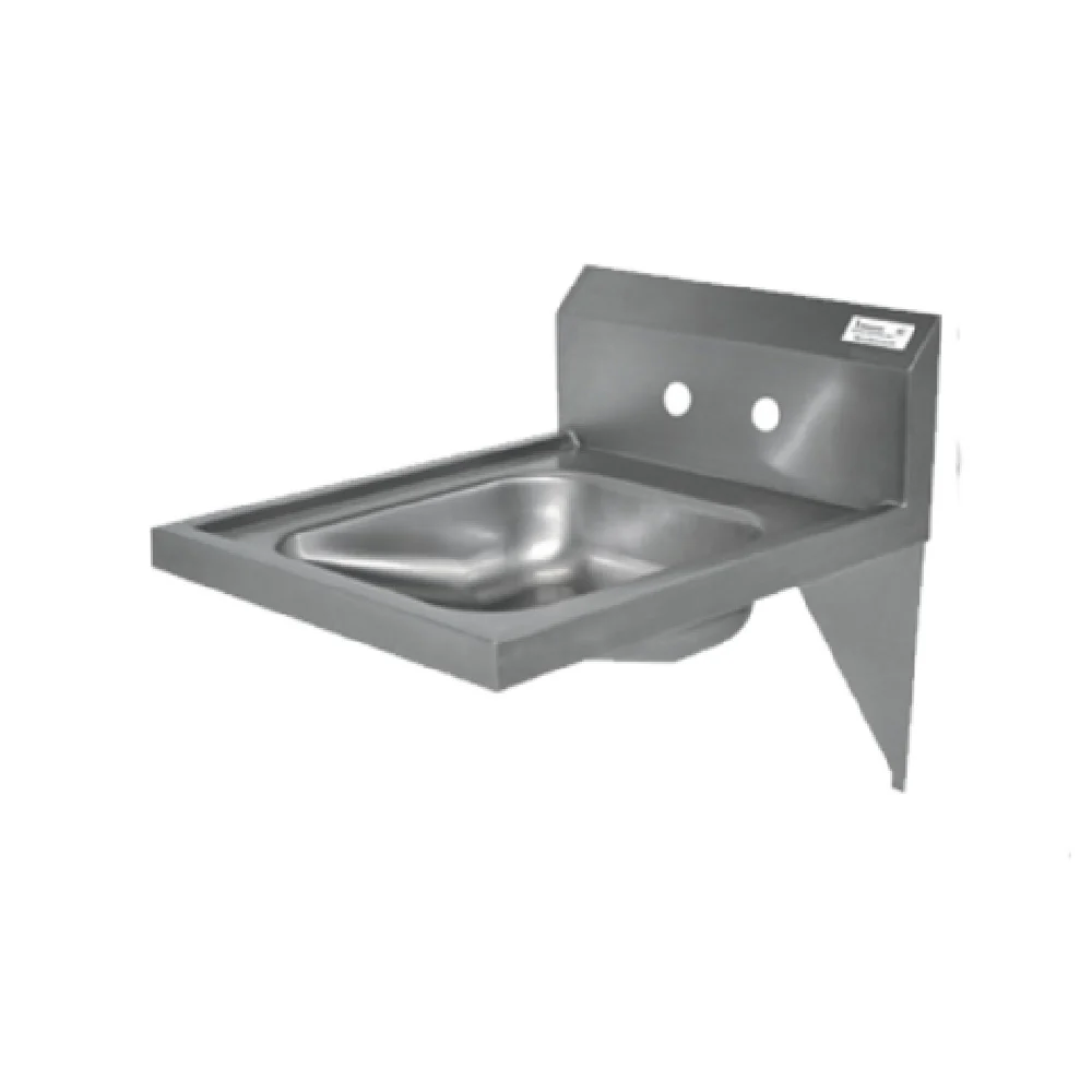 BK Resources BKHS-ADA-S 14 Inch ADA Hand Sink Wall Mount 18/304 Stainless Steel with Marine Edge