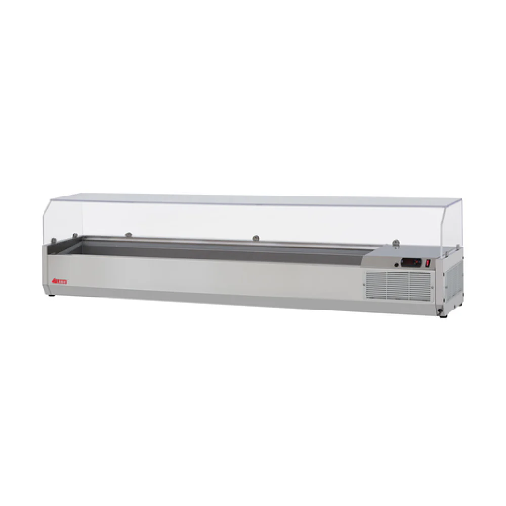 Turbo Air CTST-1800G-N 72 Inch Countertop Refrigerated Salad Table with Clear Hood