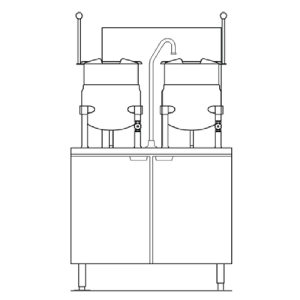 Crown Steam GMT-6-6_LP 36 Inch Cabinet Assembly Gas Kettle with (2) 6 Gallon Kettles Crown Steam GMT-6-6_LP 36 Inch Cabinet Assembly Gas Kettle with (2) 6 Gallon Kettles