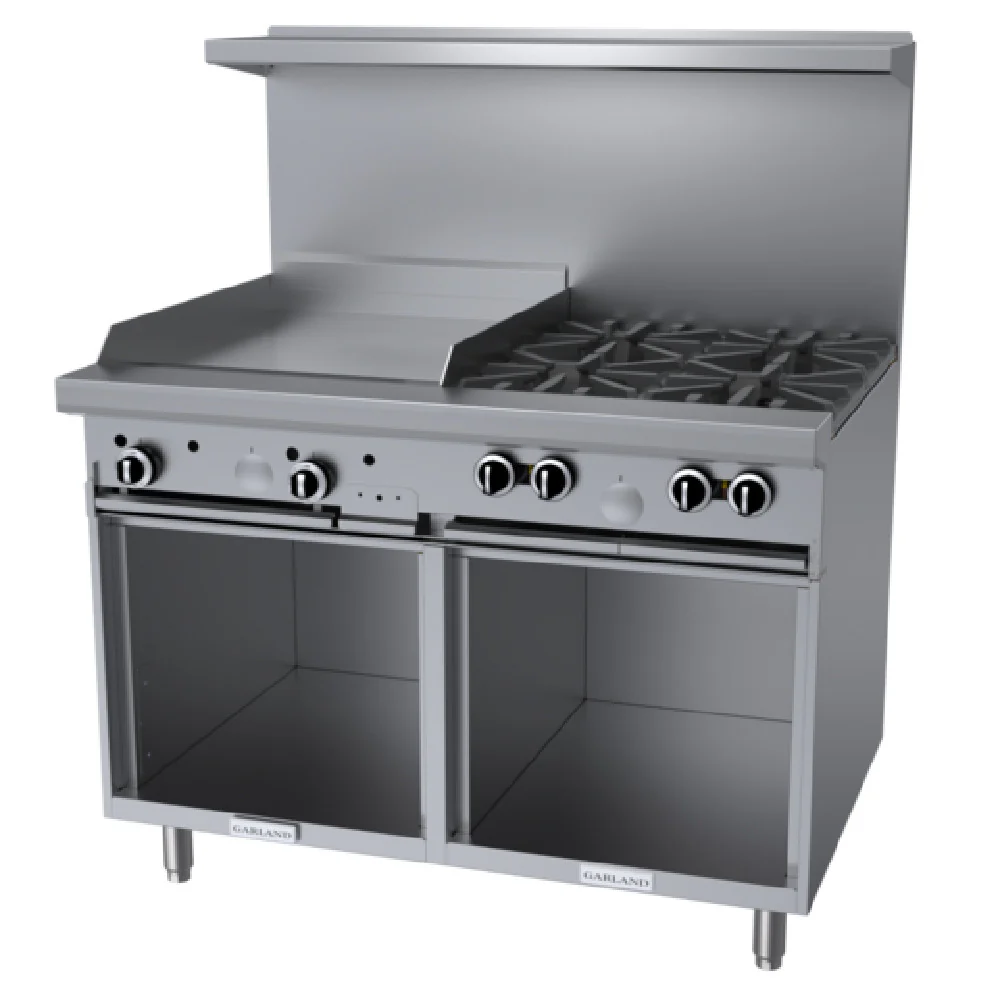 Garland G48-4G24SS_LP 48 Inch Gas Restaurant Range with Griddle and 4 Burners 132000 BTU Garland G48-4G24SS_LP 48 Inch Gas Restaurant Range with Griddle and 4 Burners 132000 BTU