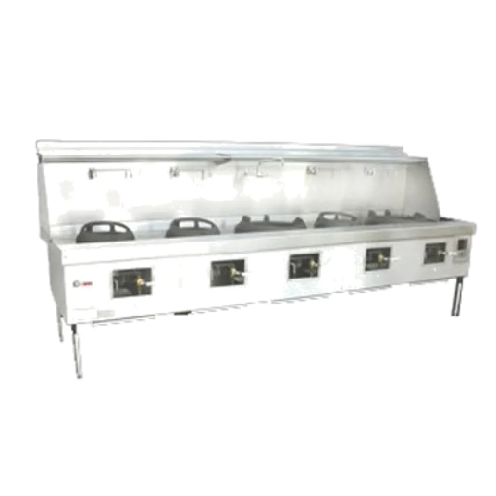 Town Y-5-STD 138 Inch Gas Wok Range with (5) Burners Water Cooled Top