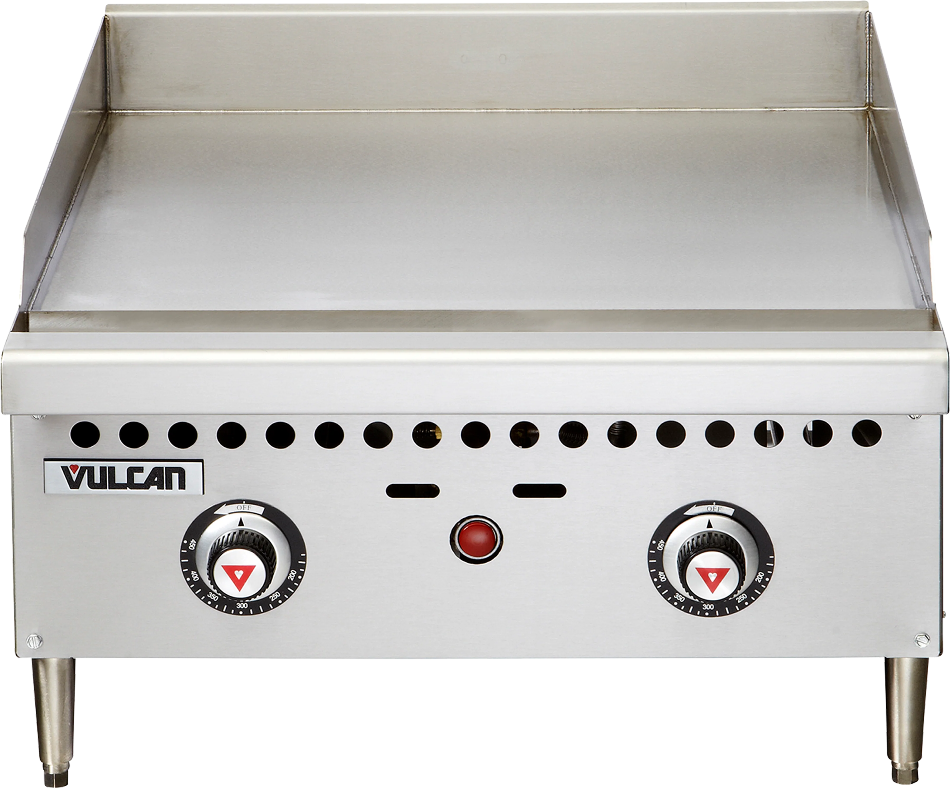 Vulcan VCRG24-T-QS-PLATINUM_LP 24 Inch Gas Countertop Griddle with 2 Burners 50000 BTU Vulcan VCRG24-T-QS-PLATINUM_LP 24 Inch Gas Countertop Griddle with 2 Burners 50000 BTU