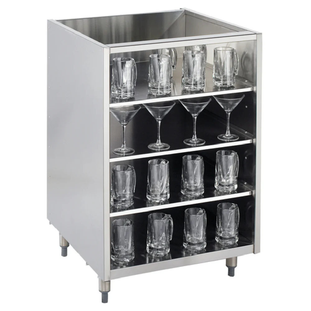 Krowne KR-G18 18 Inch Underbar Glass Storage Cabinet with Stainless Steel Shelves