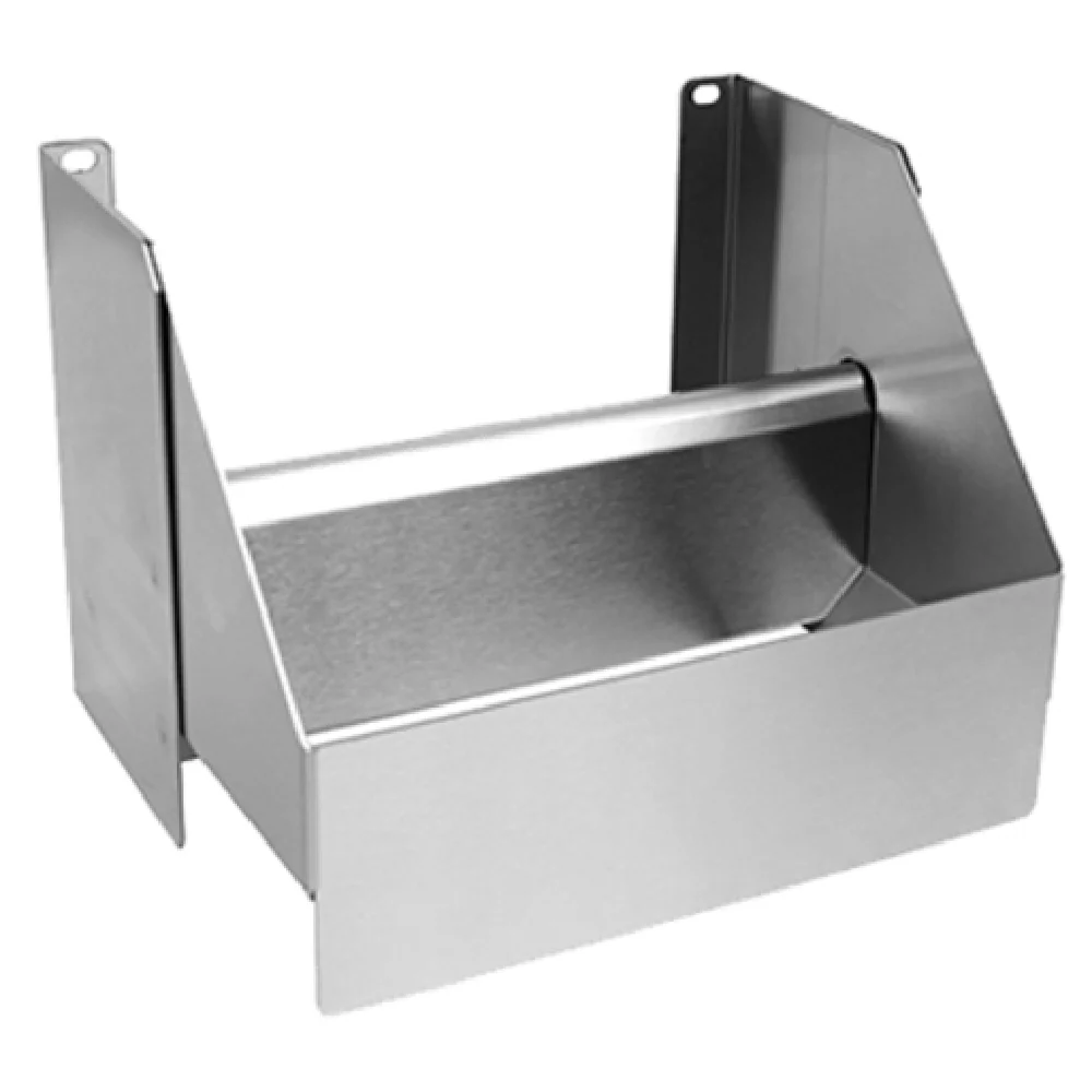 Glastender C-DWR-D 12 Inch CHOICE Dry Waste Rail Bolt-on Stainless Steel with Rear Speed Rail Step and Clip-on Waste Chute