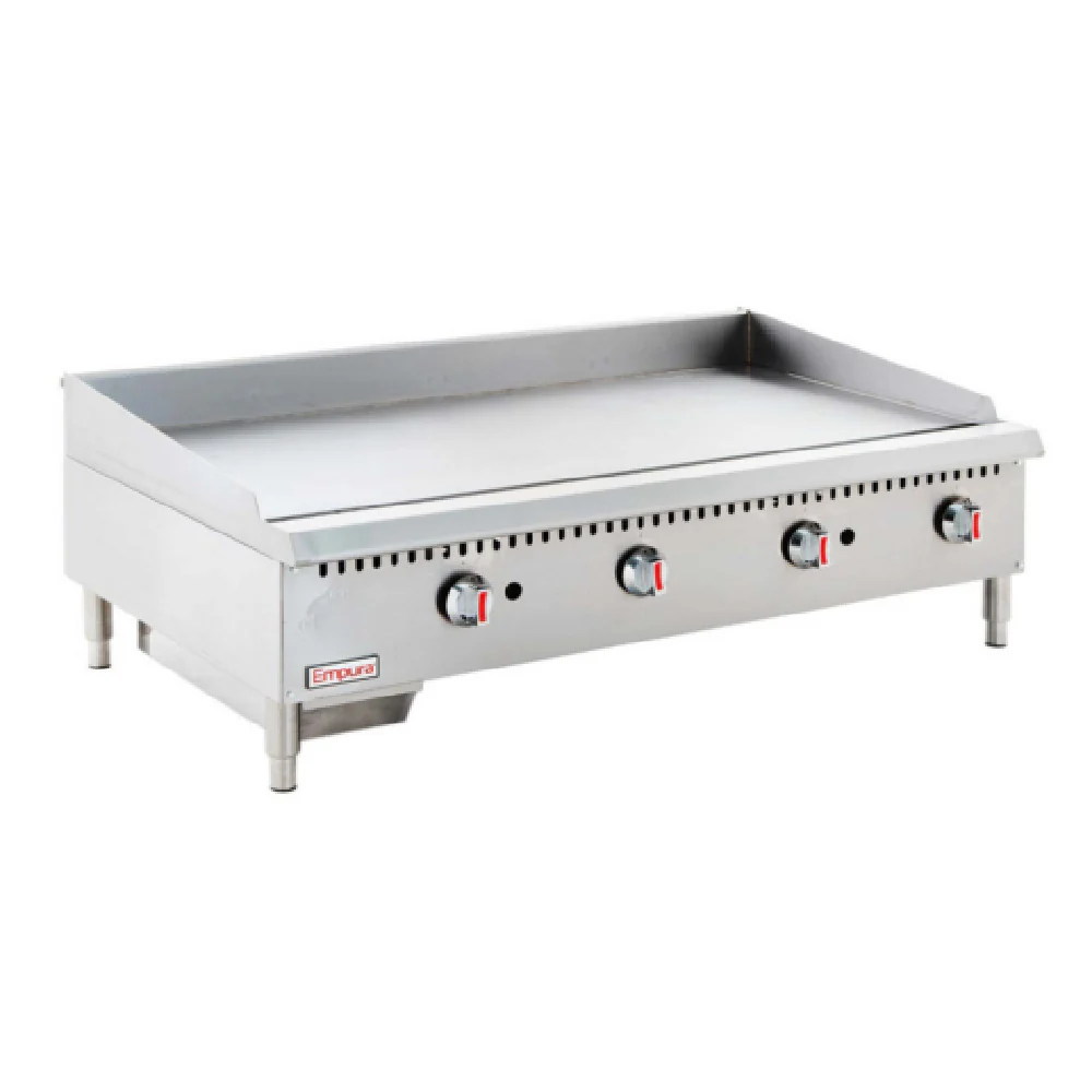 Empura Equipment EMG-48 48 Inch Gas Griddle Countertop Stainless Steel 4 Burner 120000 BTU Empura Equipment EMG-48 48 Inch Gas Griddle Countertop Stainless Steel 4 Burner 120000 BTU