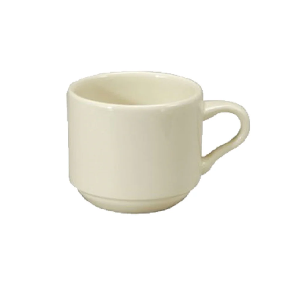 1880 Hospitality F1000000530 8 Oz Cup Handled Twice Fired China Cream White