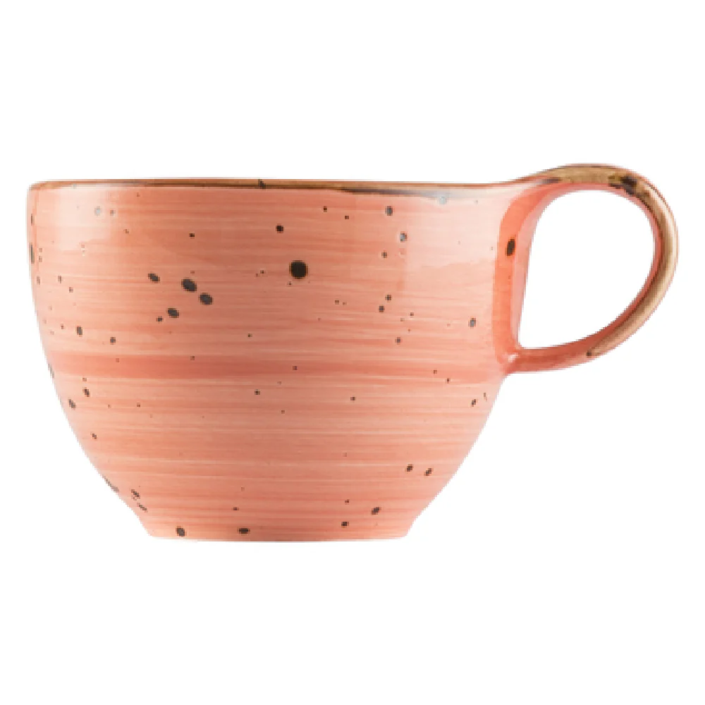 CAC China TUS-1-CRL 8-1/2 Oz Round Cup with Handle Porcelain Reactive Glaze
