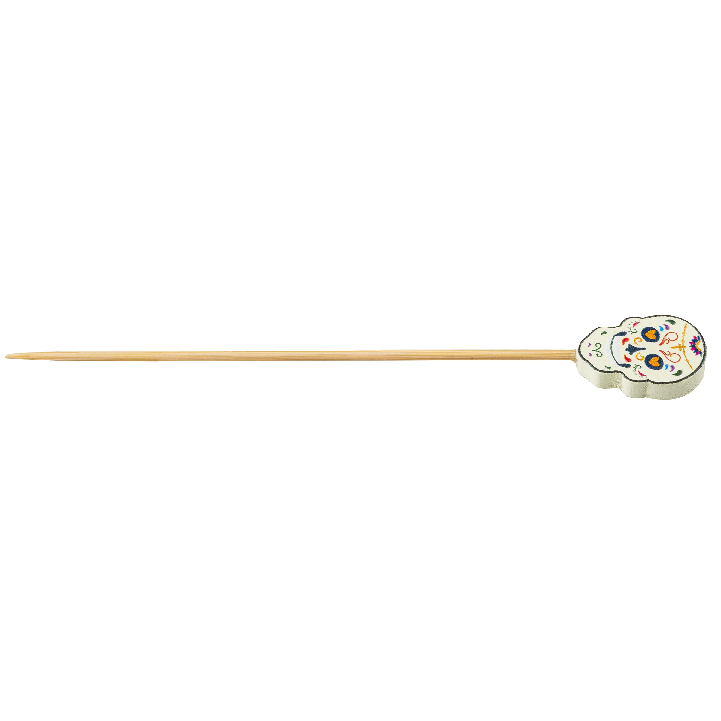 Tablecraft 12793 7/16 Inch Decorative Picks Day of the Dead Bamboo 100 Packs Tablecraft 12793 7/16 Inch Decorative Picks Day of the Dead Bamboo 100 Packs