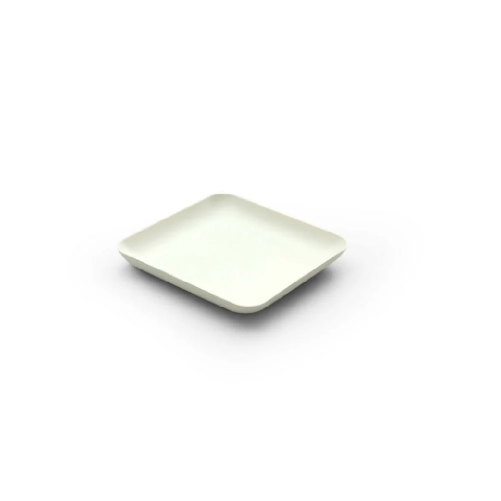 JB Prince RB505 M 4.7 Inch Square Bagastro Plate Pack 70% Bagasse 30% Wood Pulp