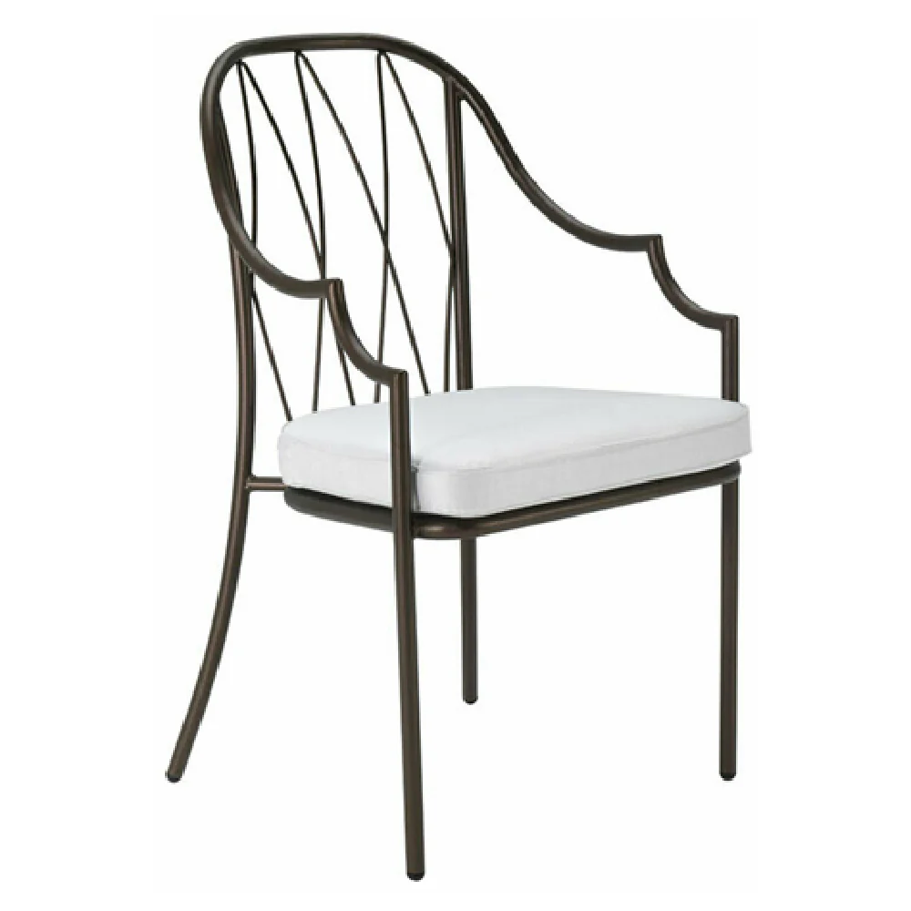 emuamericas 1202 22 Inch Como Stacking Hi-Back Arm Chair Steel With Diamond Back
