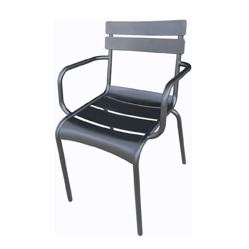 Plantation Prestige Commercial Furniture 2021100-04 22 Inch Dining Arm Chair Steel and E-Coated Finish Stackable