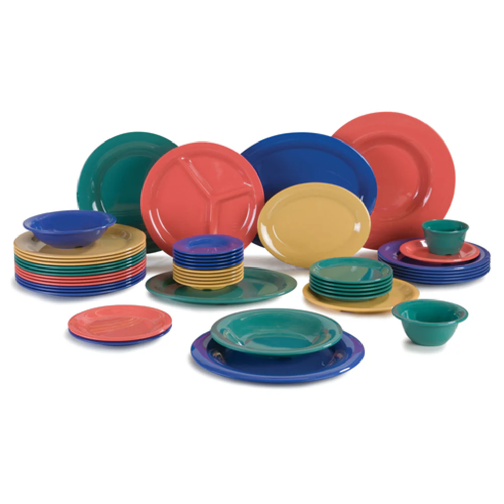 Carlisle 3301609 7-1/2 Inch Diameter Wide Rim Salad Plate Meadow Green Melamine Carlisle 3301609 7-1/2 Inch Diameter Wide Rim Salad Plate Meadow Green Melamine