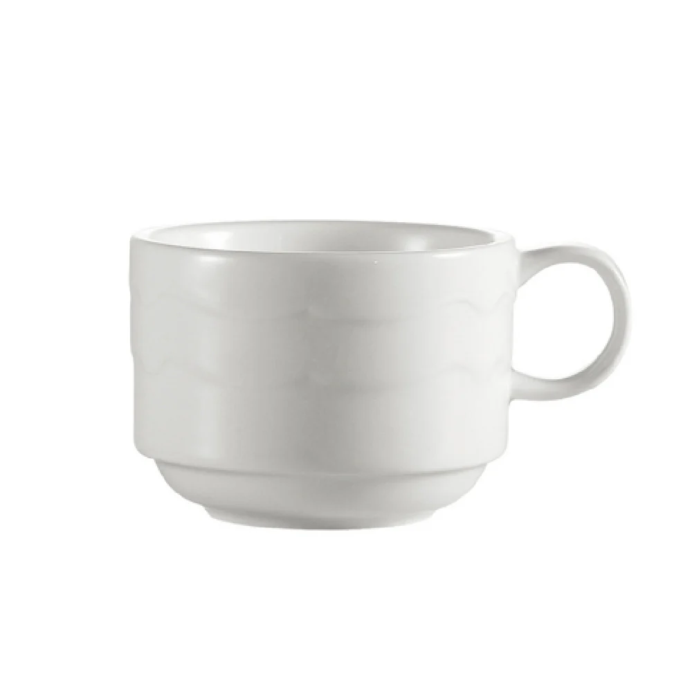 CAC China GBK-1-S 8 Oz Goldbook Coffee Cup Porcelain Round Stackable
