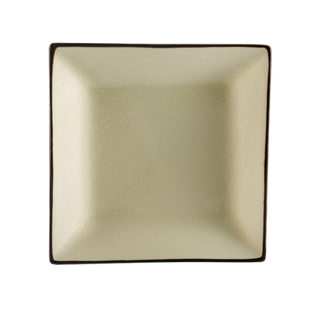 CAC China 6-S16-W 10 Inch Square Plate Reactive Glaze Ceramic Dinnerware