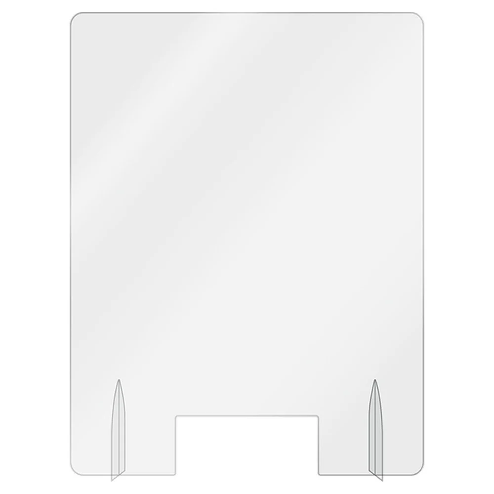 Aarco FPS2418PC-3 18 Inch Polycarbonate Freestanding Protection Shield with Pass-thru