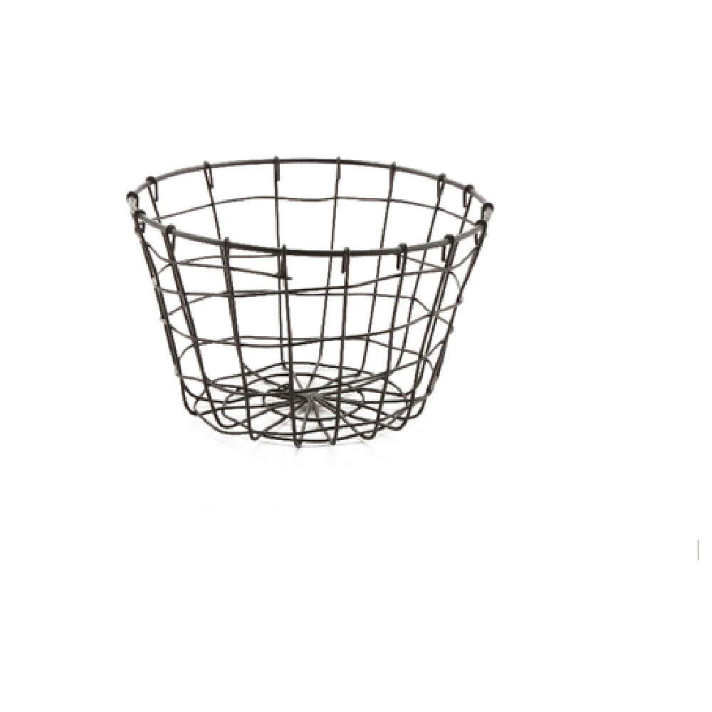 GET Enterprises WB-316-MG 8 Inch Round Display Basket Powder Coated Iron Metal Grey GET Enterprises WB-316-MG 8 Inch Round Display Basket Powder Coated Iron Metal Grey
