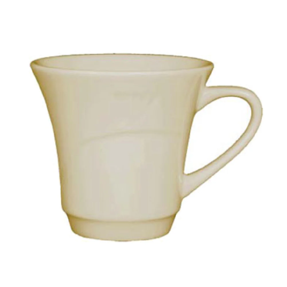 International Tableware NP-71 7 Oz. Embossed Round Petal Cup Ceramic White