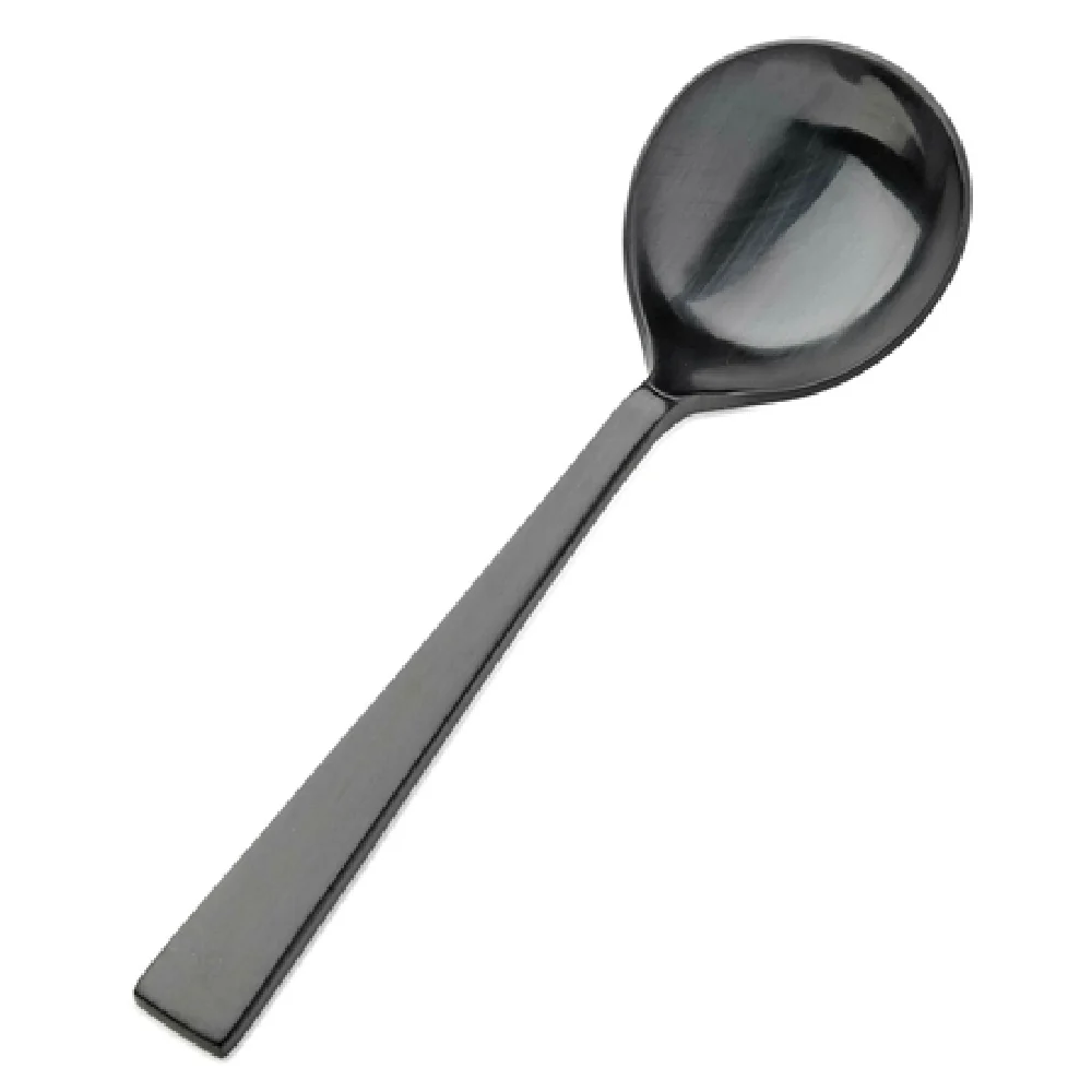 Bon Chef S3722BM 6-5/8 Inch Roman Spoon 18/10 Stainless Steel Matte Black