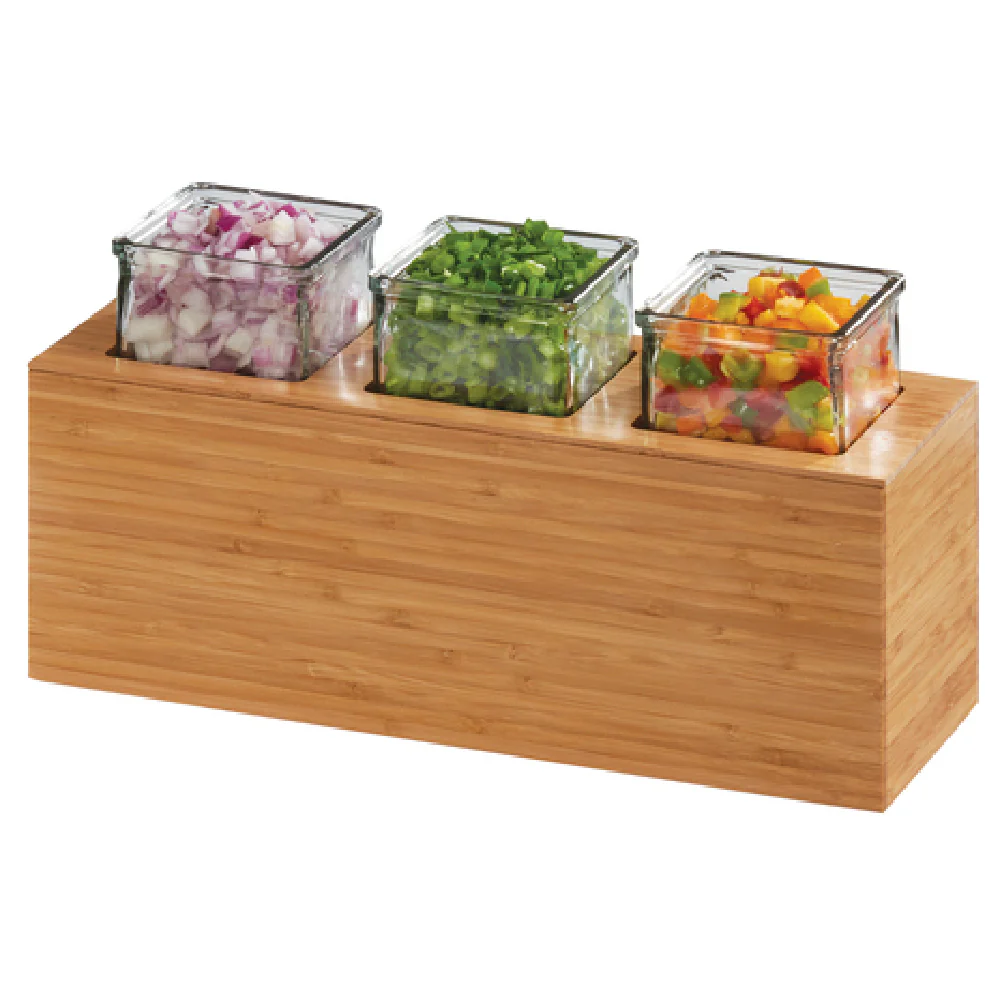Cal Mil 3836-3-60 15 Inch Bamboo Action Station Jar Unit with 3 Glass Jars