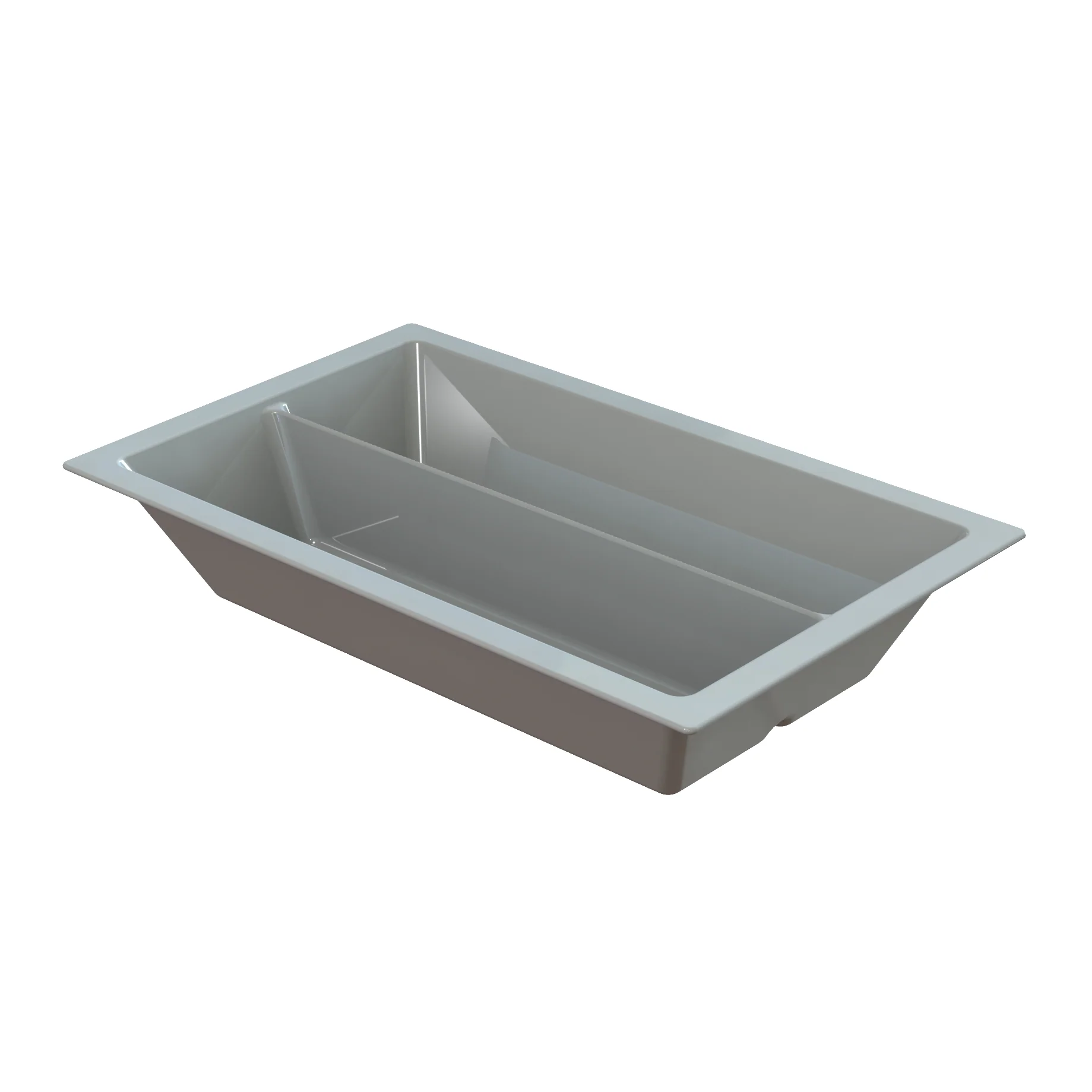 Tablecraft CW4050GY 21 Inch Cold Food Pan Aluminum Divided 10 Quarts Gray DuraCoat