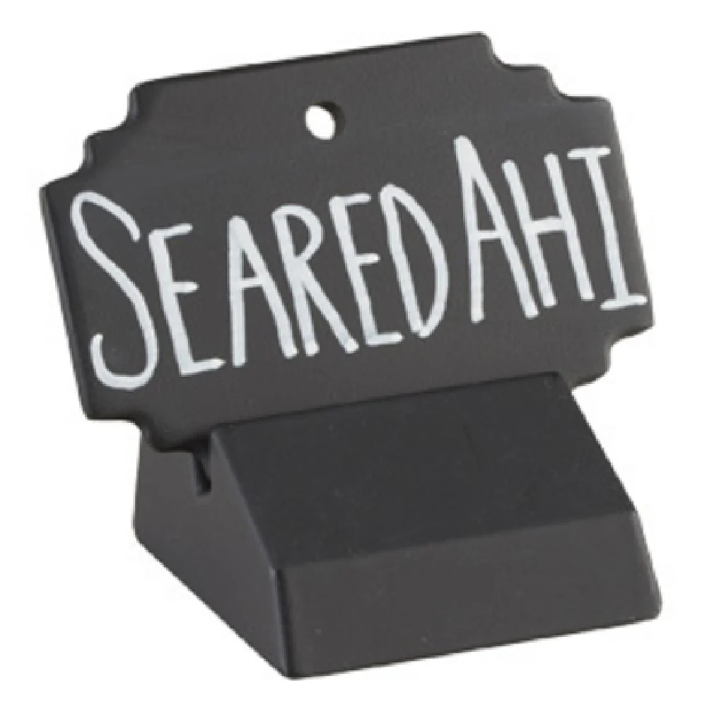 Cal Mil 3344-13SIGN 4.5 Inch Write-On Sign Black Melamine Tabletop Sign Cal Mil 3344-13SIGN 4.5 Inch Write-On Sign Black Melamine Tabletop Sign