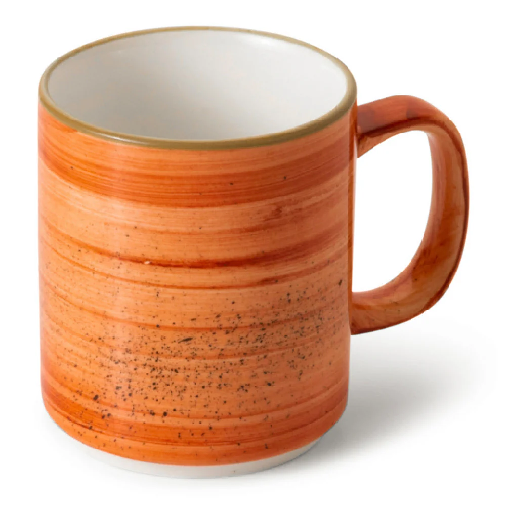 Bon Chef 2060050P-O 10oz. Mug Alumina Vitrified Hand-painted Orange Porcelain Bon Chef 2060050P-O 10oz. Mug Alumina Vitrified Hand-painted Orange Porcelain