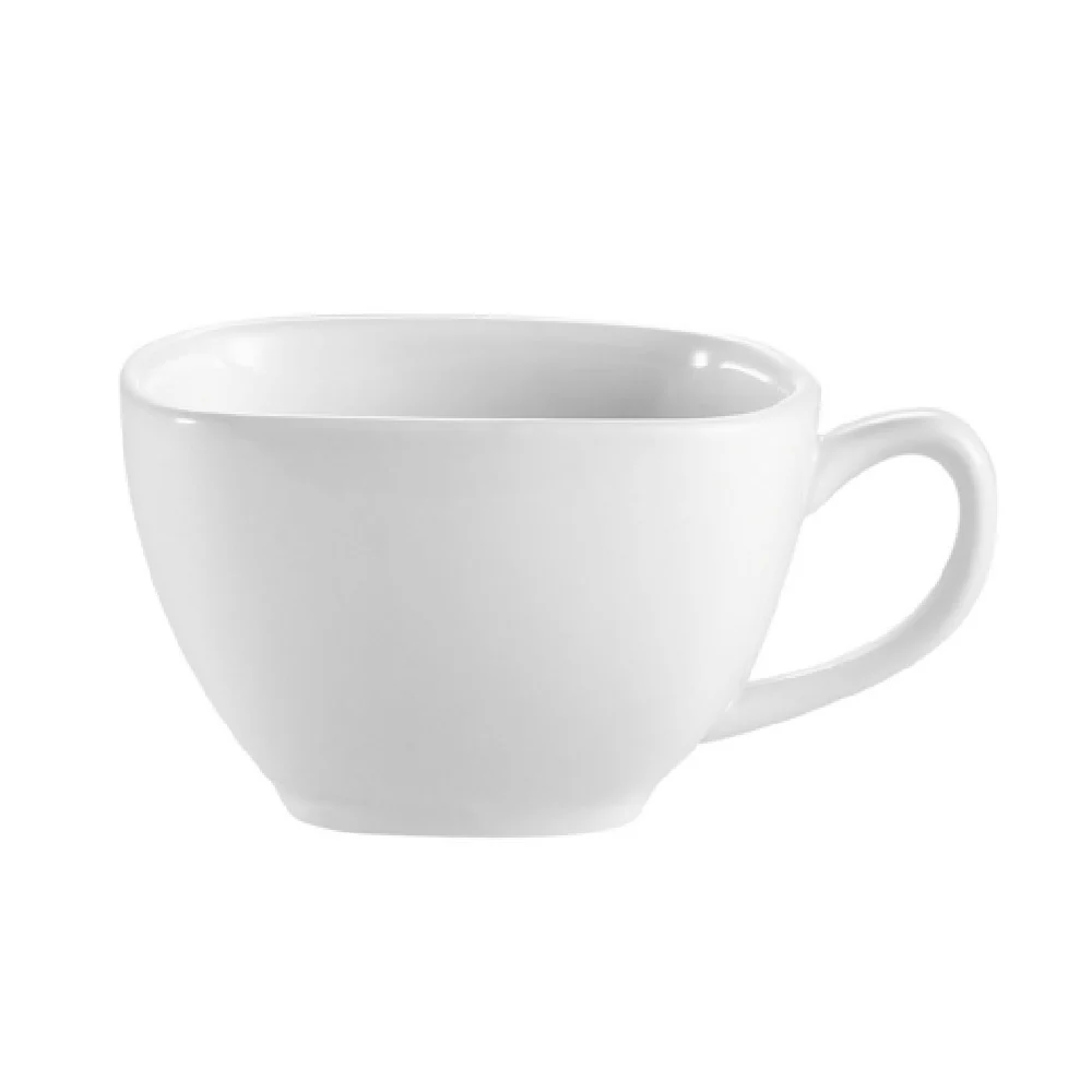 CAC China KSE-1 8 Oz Square Coffee Cup Super White Porcelain - 3 Dozen Cases