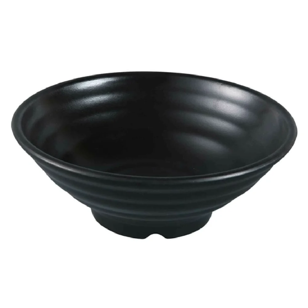 Yanco BP-3018 32 Oz Black Pearl Bowl Round Asian Style Melamine