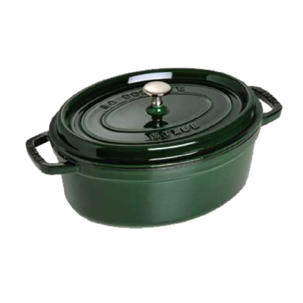 Zwilling 1103385 7 Quart Oval Cocotte with Cover Dishwasher Safe Cast Iron Green