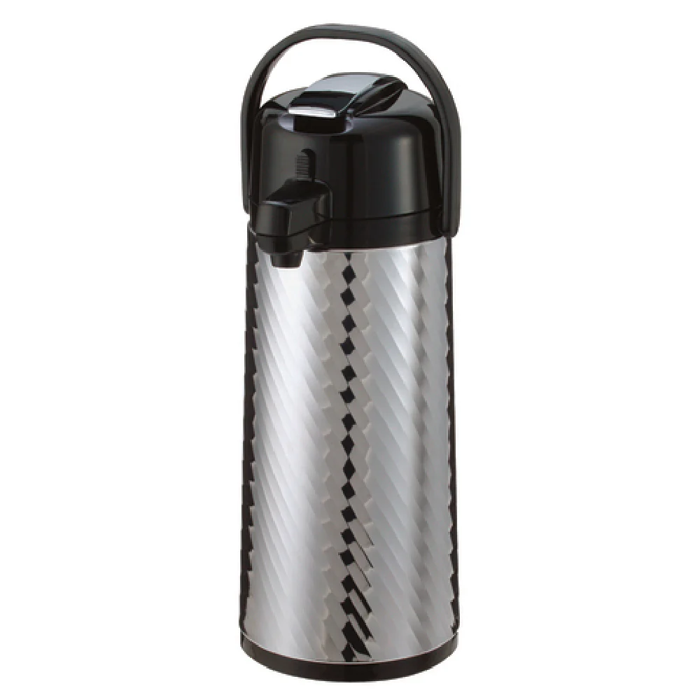 Service Ideas ECAJL22S 6 Inch 2.2 Liter Glass Liner Lever Style Airpot with Black Lid