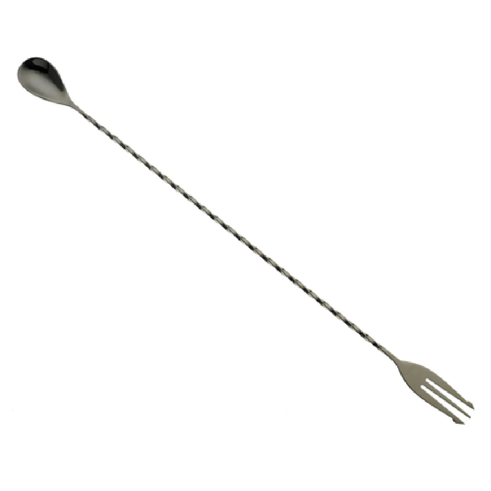 Mercer Culinary M37016BK 15-3/4 Inch Bar Spoon with 3-tine Fork End and Twisted Stem Stainless Steel Gun Metal Black Finish Mercer Culinary M37016BK 15-3/4 Inch Bar Spoon with 3-tine Fork End and Twisted Stem Stainless Steel Gun Metal Black Finish