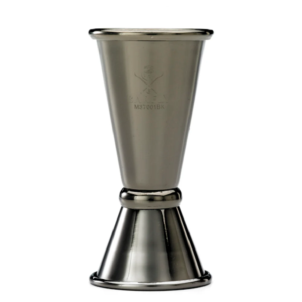 Mercer Culinary M37001BK 40 Ml Jigger Stainless Steel with Internal Marking Lines Gun Metal Black Finish