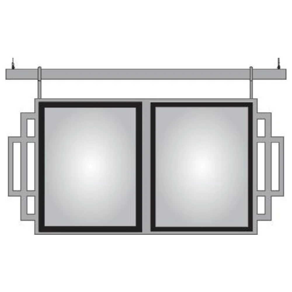 Hubert 67452 Expressly HUBERT® Sintra Plastic Matte Silver Hanging Mount Menu Board Double Pocket Square 15 3/4