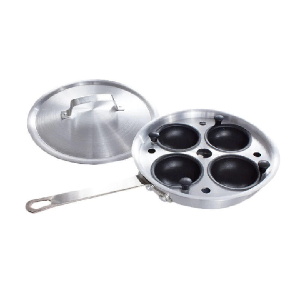 Crestware POA Egg Poacher 8-1/2 Inch Fry Pan with Teflon Coated Cups and Dome Cover
