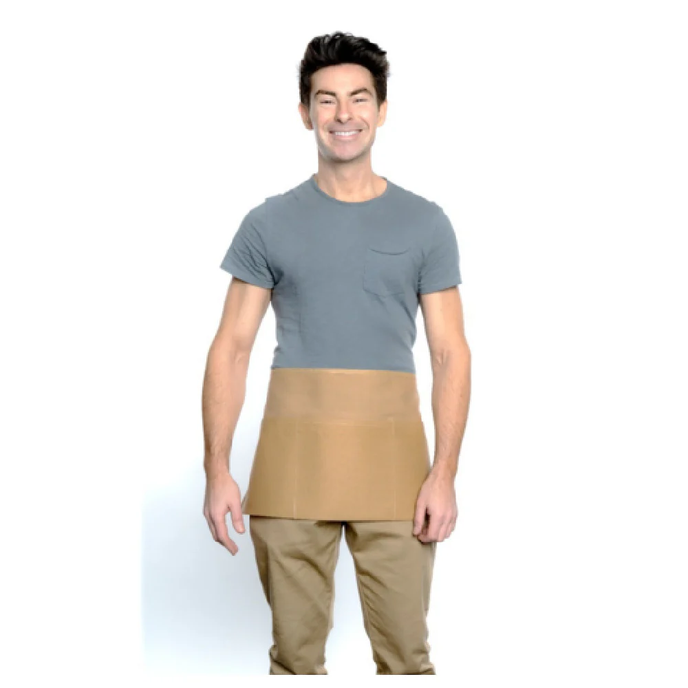Chef Approved 167605WAFHKH 12 Inch Waist Apron Machine Washable Khaki 3 Pockets Chef Approved 167605WAFHKH 12 Inch Waist Apron Machine Washable Khaki 3 Pockets