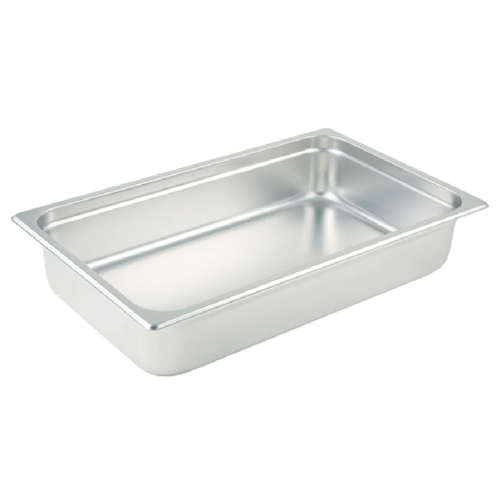 Winco SPJP-104 20-3/4 Inch Steam Table Pan Full Size 23 Gauge Stainless Steel with Anti-jamming