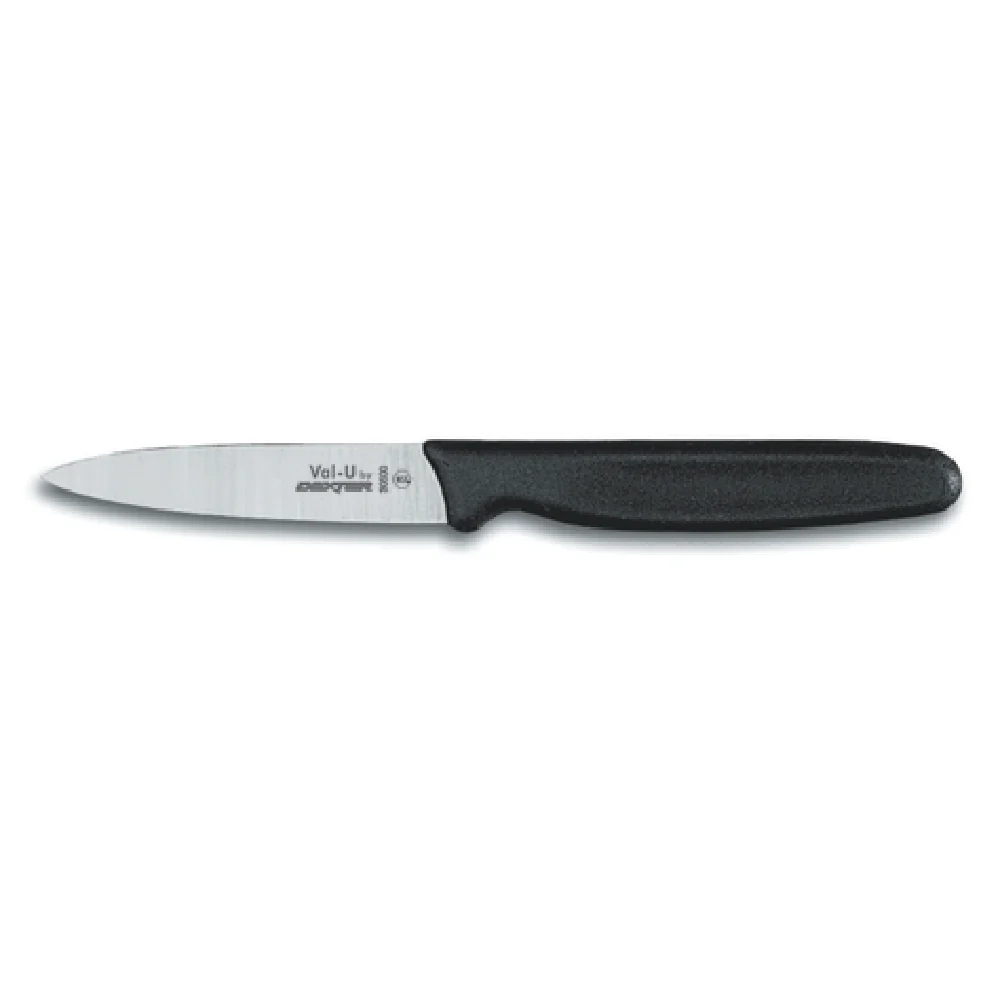 Dexter Russell 30500 3-1/2 Inch Blade Paring Knife Stamped High Carbon Steel Black Polypropylene Handle