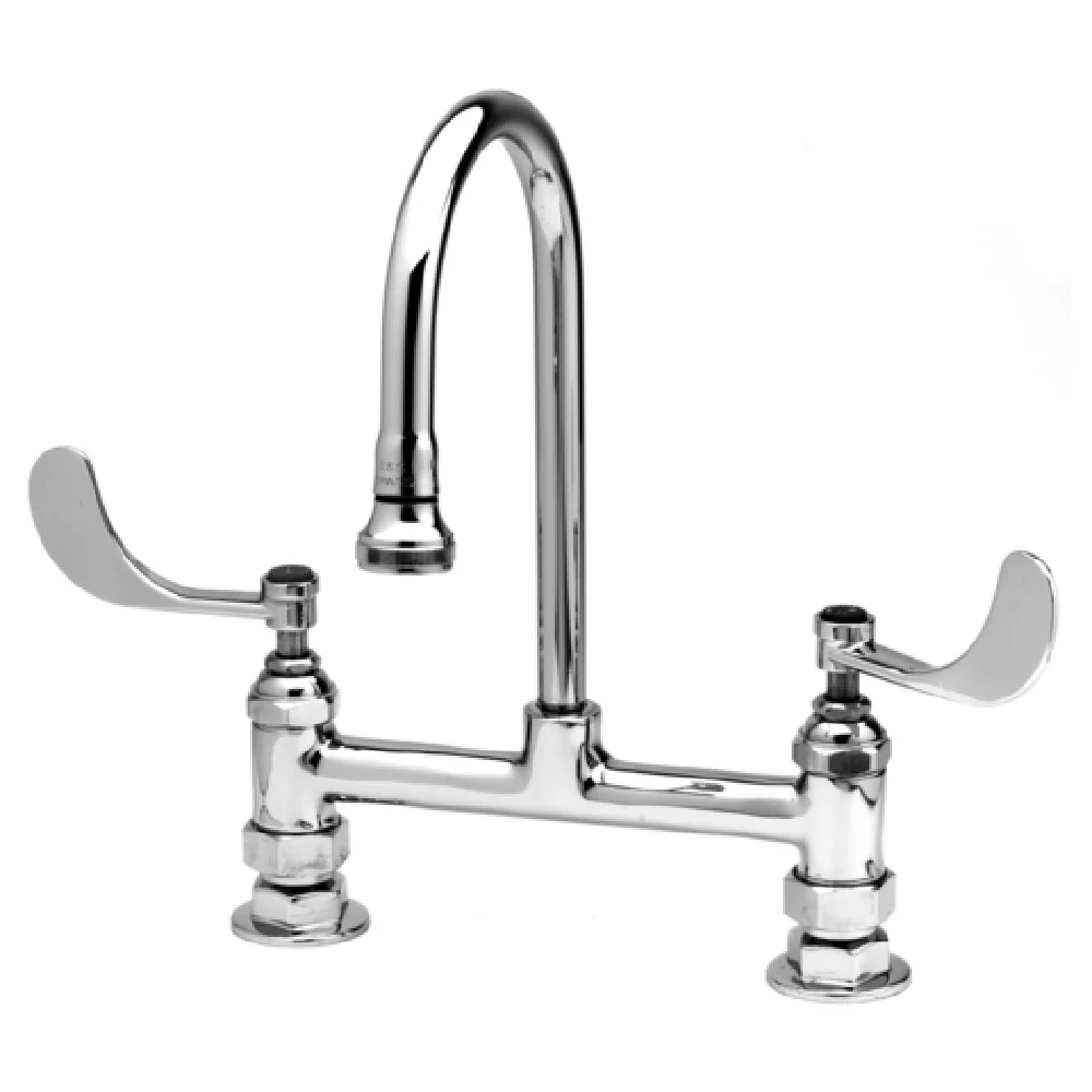 T&S Brass B-0322 Medical Faucet 8 Inch Center Gooseneck Eterna Cartridges Stainless Steel