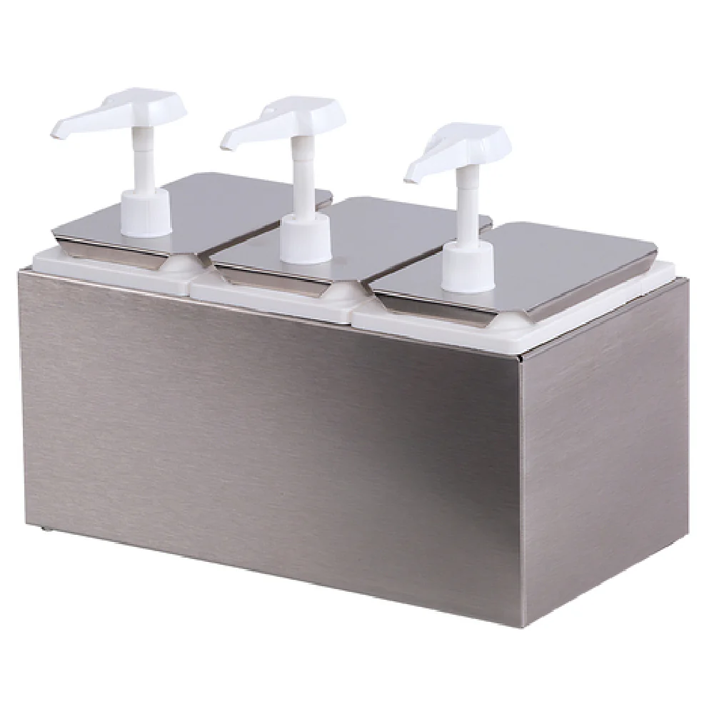 Carlisle 38503 14-7/16 Inch Width Countertop Condiment Dispenser Pump Stainless Steel Carlisle 38503 14-7/16 Inch Width Countertop Condiment Dispenser Pump Stainless Steel