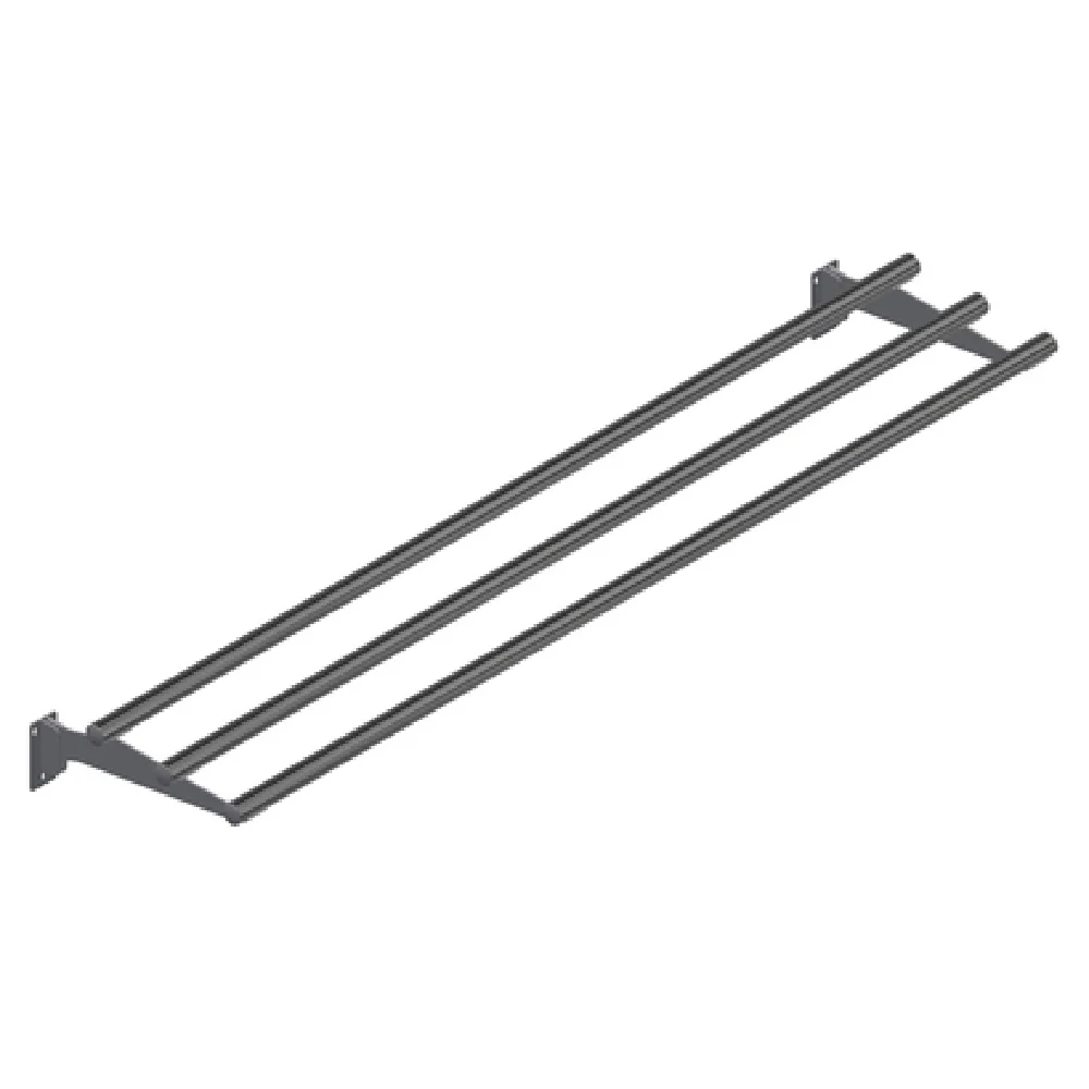John Boos TS-T120-D 120 Inch Drop Down Tray Slide 3-Bar Tubular Stainless Steel John Boos TS-T120-D 120 Inch Drop Down Tray Slide 3-Bar Tubular Stainless Steel