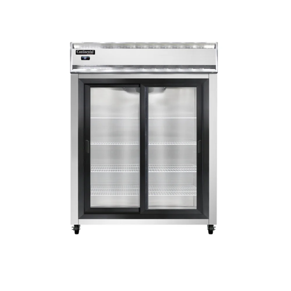 Continental Refrigerator 2RESNSSSGD 57 Inch Extra-Wide Refrigerator Two Section Stainless Steel with Sliding Glass Doors Continental Refrigerator 2RESNSSSGD 57 Inch Extra-Wide Refrigerator Two Section Stainless Steel with Sliding Glass Doors