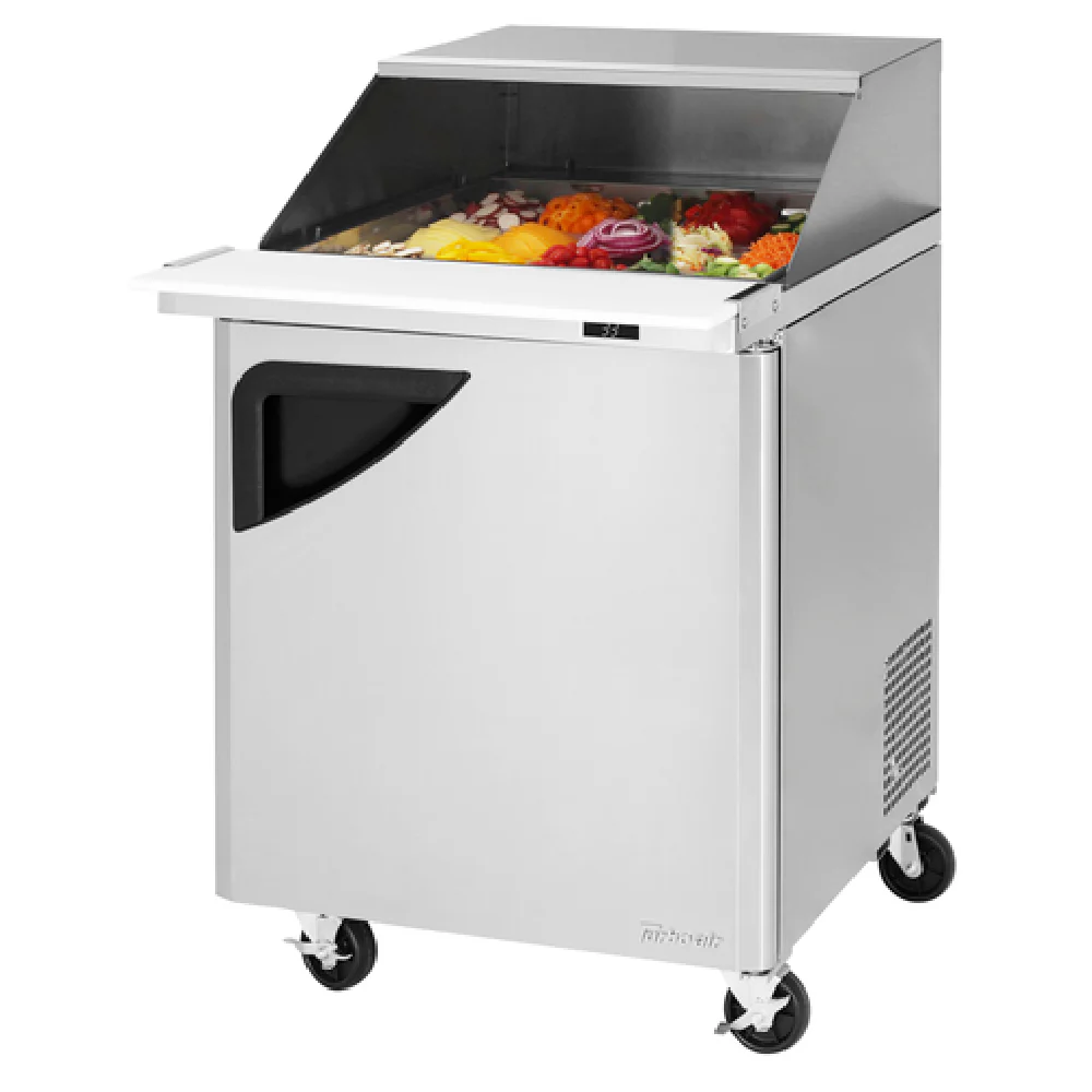 Turbo Air TST-28SD-12-N-SL 27-1/2 Inch Refrigerated Counter Mega Top Unit with Slide-Back Lid