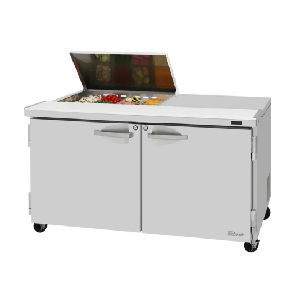 Turbo Air PST-60-08S-N-FL 60 Inch PRO Series Refrigerated Counter 16 cu ft 2 Door Sandwich and Salad Unit Turbo Air PST-60-08S-N-FL 60 Inch PRO Series Refrigerated Counter 16 cu ft 2 Door Sandwich and Salad Unit