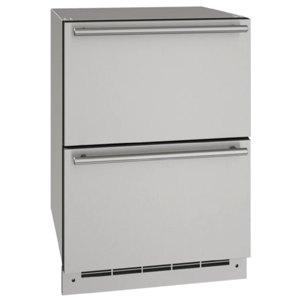 UODR124-SS61A 23-15/16 Inch Outdoor Undercounter Refrigerator 5.4 cu.ft. Stainless Steel with Full-Extension Drawers UODR124-SS61A 23-15/16 Inch Outdoor Undercounter Refrigerator 5.4 cu.ft. Stainless Steel with Full-Extension Drawers